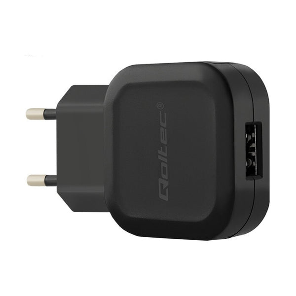 Qoltec 50180 oplader til mobil enhed Spillekontroller, Hovedtelefoner, Mobiltelefon, Bærbar højttaler, Strømbank, Smartphone, SmartWatch, Tablet Sort Vekselstrøm Indendørs