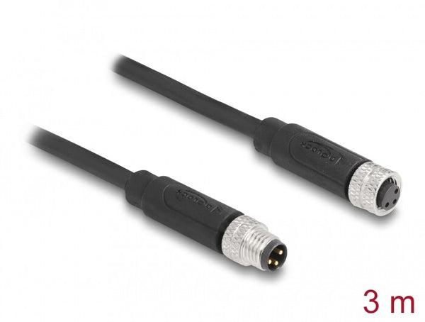DeLOCK 80140 sensor- & aktuatorkabel 3 m M8 Sort