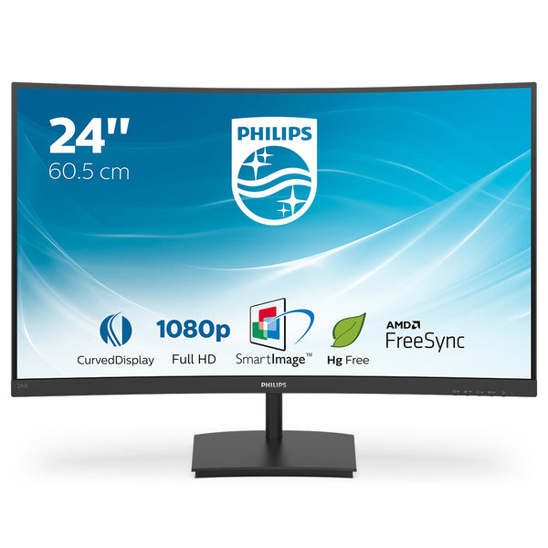 Philips E Line 241E1SC/00 computerskærm 59,9 cm (23.6") 1920 x 1080 pixel Fuld HD LED Sort