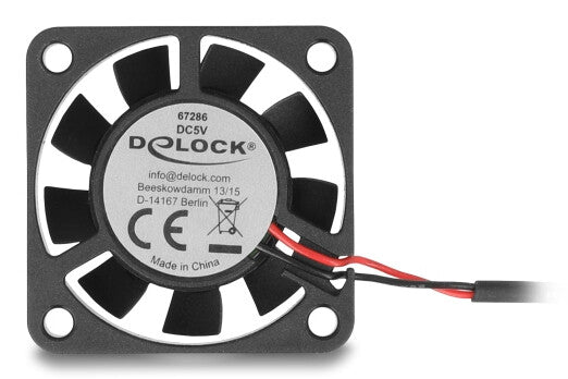 DeLOCK 67286 Computerkølesystem Computerkabinet Ventilator 4 cm Sort 1 stk