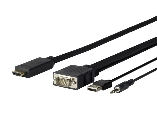 Vivolink PROVGAHDMI5 videokabel adapter 5 m HDMI Type A (Standard) VGA (D-Sub) + 3.5mm + USB Type-A Sort