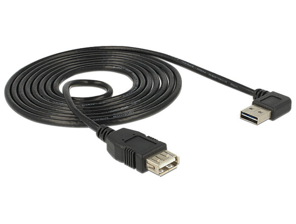 DeLOCK 2m, USB 2.0-A - USB 2.0-A USB-kabel USB A 0,48 Gbit/sek. Sort