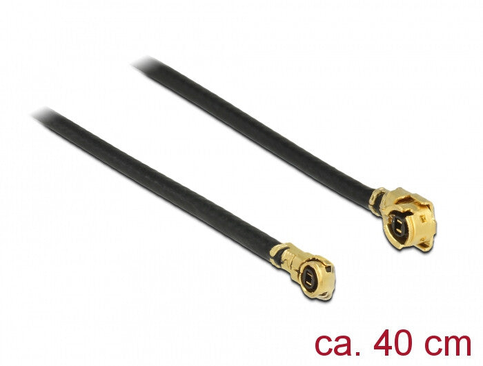 DeLOCK 89650 koaxial kabel 1.13 0,4 m MHF (I-PEX) MHF IV/ HSC MXHP32 Sort, Guld