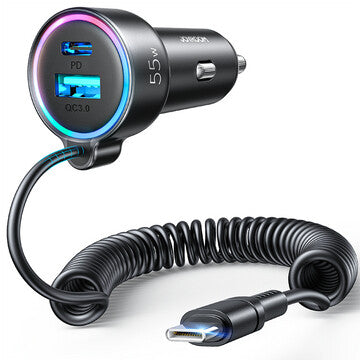 JOYROOM JR-CL07 oplader til mobil enhed Universel Sort Cigartænder Hurtig opladning Automatisk