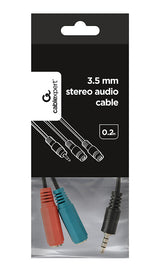 Gembird CCA-417 lydkabel 0,2 m 3.5mm 2 x 3.5mm Sort