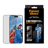 PanzerGlass ® 2-Way Privacy Skærmbeskyttelse iPhone 17 | iPhone 16 Pro | Ultra-Wide Fit m. Fastfit in-a-box