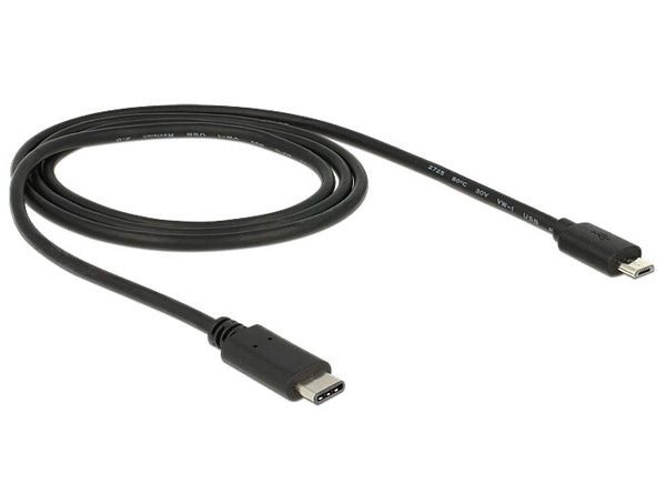 DeLOCK 83602 USB-kabel USB 2.0 1 m USB C Micro-USB B 0,48 Gbit/sek. Sort