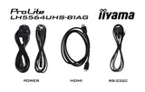 iiyama LH5564UHS-B1AG skilte display Digital fladpaneldisplay 139,7 cm (55") Wi-Fi 500 cd/m² 4K Ultra HD Sort Indbygget processer Android 24/7