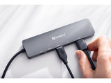 Sandberg 136-43 dockingstation USB 3.2 Gen 1 (3.1 Gen 1) Type-C Grå