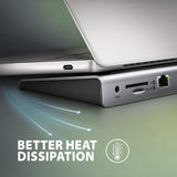 Axagon HMC-4KX3 dockingstation Ledningsført USB 3.2 Gen 1 (3.1 Gen 1) Type-C Grå