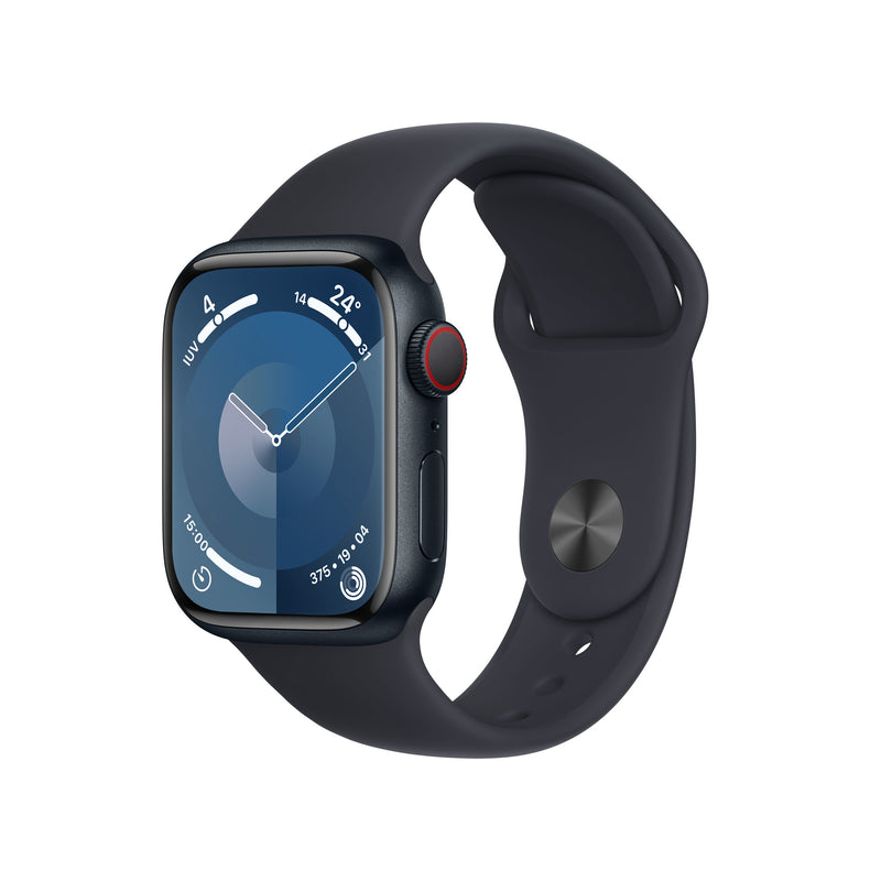 Apple Watch Series 9 41 mm Digital 352 x 430 pixel Berøringsskærm 4G Sort Wi-Fi GPS (satellit)