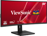 Viewsonic VA VA3420C-2 computerskærm 86,4 cm (34") 3440 x 1440 pixel UltraWide Quad HD LED Sort