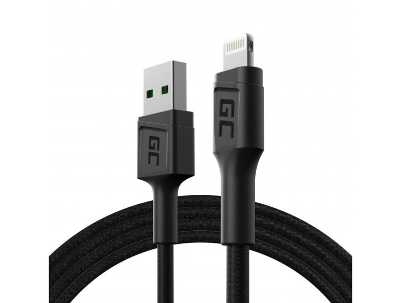 Green Cell KABGC21 Lightning kabel 1,2 m Sort