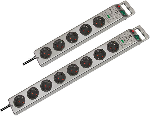Brennenstuhl Super-Solid Surge Protection 4.500 A Sølv 8 AC stikkontakt(er) 2,5 m