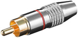 Goobay 11904 kabelsamler RCA Metallic, Rød