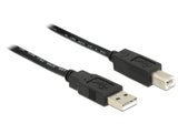 DeLOCK 20m, USB2.0-A - USB2.0-B USB-kabel USB A USB B 0,48 Gbit/sek. Sort