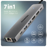 Axagon HMC-7HX2 dockingstation Ledningsført USB 3.2 Gen 1 (3.1 Gen 1) Type-C Grå