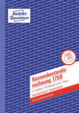 Avery 1758 regnskabsblanket og -bog A5 40 Sider