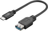 Goobay 67894 USB-kabel USB 3.2 Gen 1 (3.1 Gen 1) 0,2 m USB C USB A 5 Gbit/sek. 15 W Sort