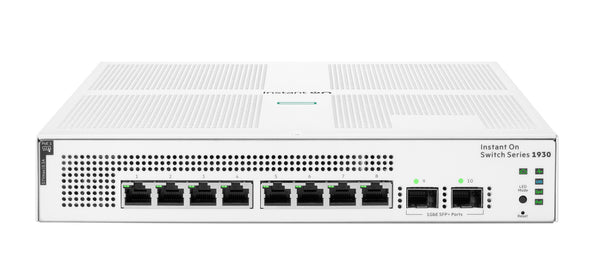 HPE Aruba Networking Networking Instant On Switch 8p Gigabit CL4 PoE 2p SFP 124W 1930 Administreret L2/L3/L4 Gigabit Ethernet (10/100/1000) Strøm over Ethernet (PoE) 1U Hvid