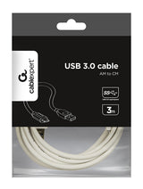 Cablexpert CCP-USB3-AMCM-W-10 USB-kabel USB 3.2 Gen 1 (3.1 Gen 1) 3 m USB A USB C Hvid