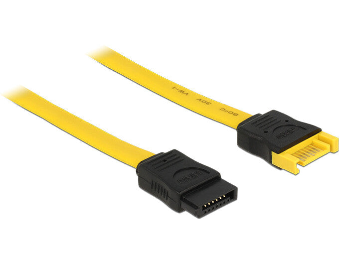 DeLOCK 0.7m 2xSATAIII SATA-kabel 0,7 m SATA 7-pin Sort, Gul