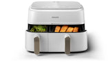 Philips 3000 series NA353/10 frituregryde Dobbelt 9 L Enkeltstående 2750 W Varmluftsteger Sølv, Hvid