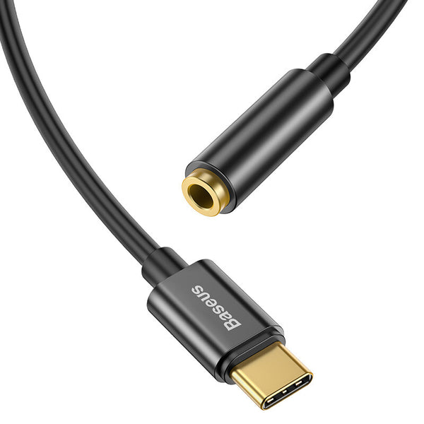 Baseus CATL54-01 kabel kønsskifter Type-C 3.5mm Sort