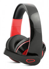 Esperanza EGH300R hovedtelefoner/headset Ledningsført Spil Sort, Rød