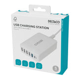 Deltaco USBC-MO100 oplader til mobil enhed Universel Hvid Vekselstrøm, USB Hurtig opladning Indendørs