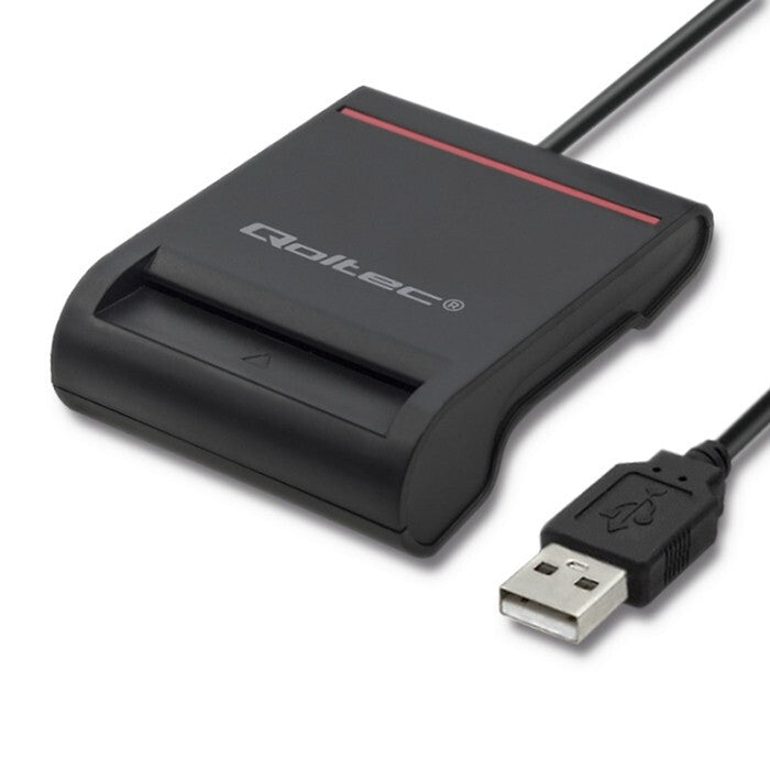 Qoltec 50642 magnetisk kortlæser USB Sort