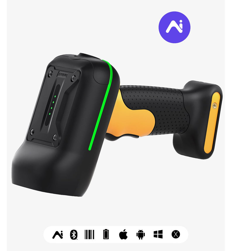 Inateck BCST-61 Håndholdt stregkodelæser 1D CMOS Sort, Gul