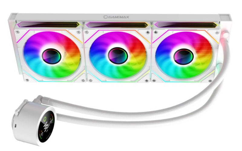 GameMax ICEBURG 360 DIGITAL WH Computerkølesystem Processor Alt-i-en væskekøler 12 cm Hvid 1 stk