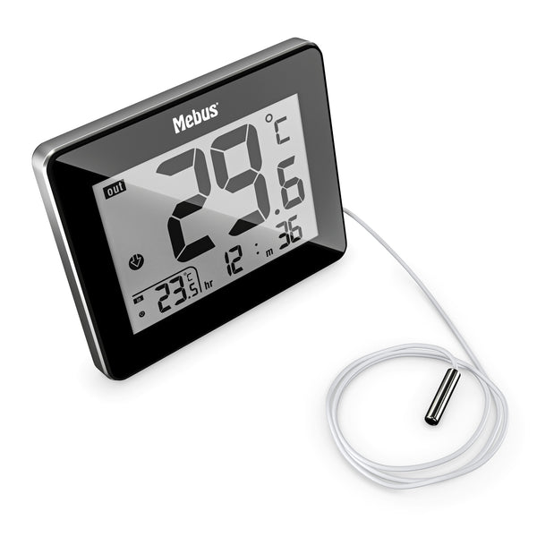 Mebus 48432 termometer til miljøet Elektronisk miljøtermometer Indendørs/udendørs Sort