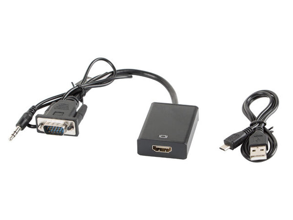 Lanberg AD-0021-BK videokabel adapter 0,2 m HDMI Type A (Standard) VGA (D-Sub) Sort