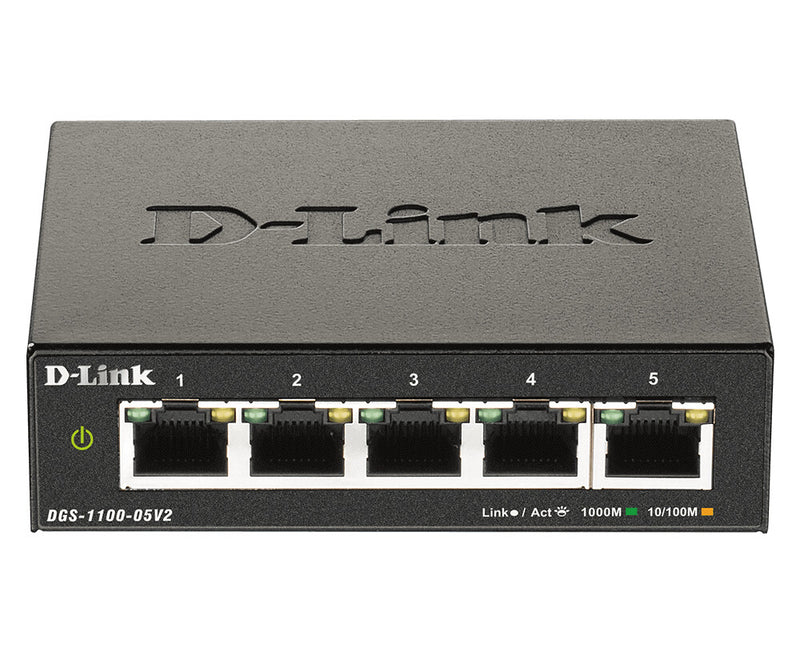 D-Link DGS-1100-05V2/E netværksswitch Administreret L2 Gigabit Ethernet (10/100/1000) Sort