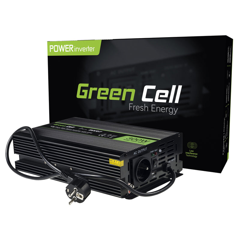 Green Cell INV07 strømadapter og vekselret Automatisk 300 W Sort