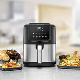 Rommelsbacher FRH 1500 frituregryde Enkelt 5 L Enkeltstående 1500 W Varmluftsteger Sort, Rustfrit stål