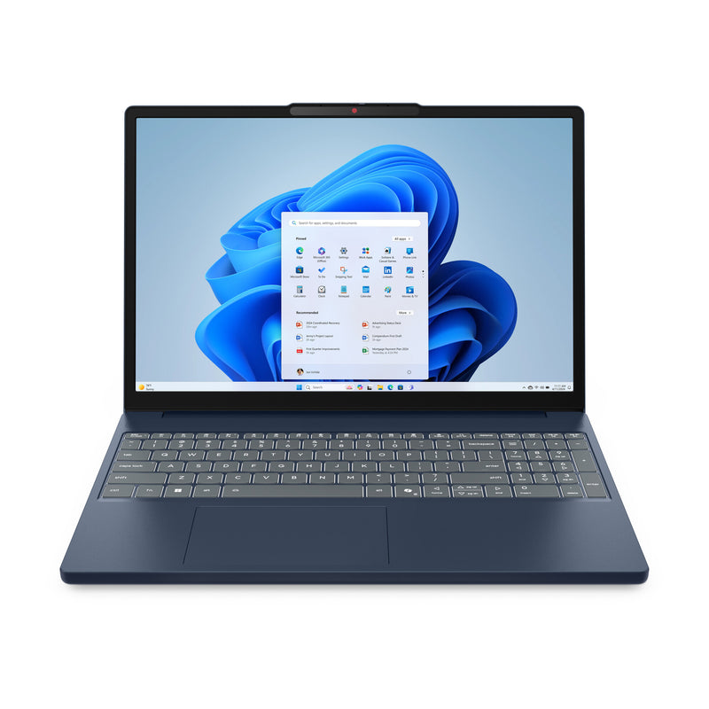 Lenovo IdeaPad Slim 3 15ARP10 AMD Ryzen™ 7 170 Laptop 38,9 cm (15.3") WUXGA 16 GB DDR5-SDRAM 512 GB SSD Wi-Fi 7 (802.11be) Windows 11 Home Tysk Blå