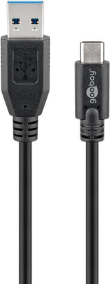 Goobay 67999 USB-kabel USB 3.2 Gen 1 (3.1 Gen 1) 0,5 m USB A USB C 5 Gbit/sek. 15 W Sort