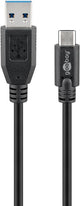 Goobay 67999 USB-kabel USB 3.2 Gen 1 (3.1 Gen 1) 0,5 m USB A USB C 5 Gbit/sek. 15 W Sort