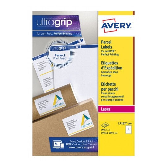 Avery L7167-100 selvklæbende etiket Rektandel Permanent Hvid 100 stk