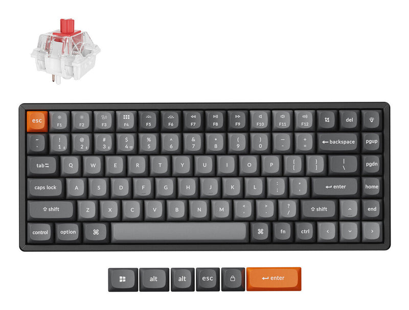 Keychron K2 Max tastatur Universel USB + RF Wireless + Bluetooth QWERTY Nordisk Sort, Grå