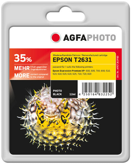 AgfaPhoto APET263PBD blækpatron 1 stk Foto sort