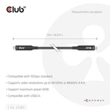 CLUB3D CAC-2580 USB-kabel 15 m USB C 10 Gbit/sek. 60 W Sort