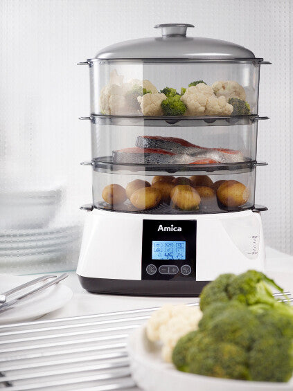 Amica PT 3011 dampkoger 3 kurv(e) Bordplade 900 W Hvid