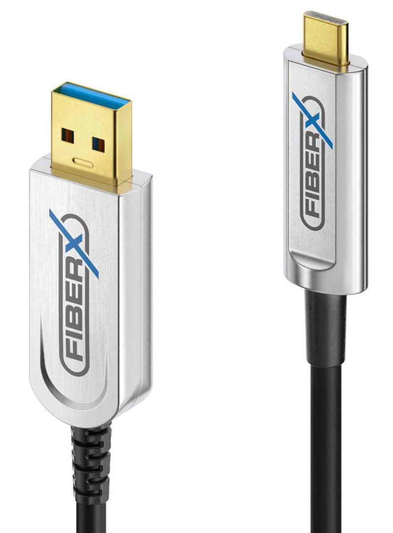 FiberX FX-I630-005 USB-kabel USB 3.2 Gen 1 (3.1 Gen 1) 5 m USB C USB A 10 Gbit/sek. 4,5 W Sort, Sølv