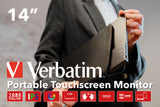 Verbatim 49591 computerskærm 35,6 cm (14") 1920 x 1080 pixel Fuld HD LCD Berøringsskærm Sort