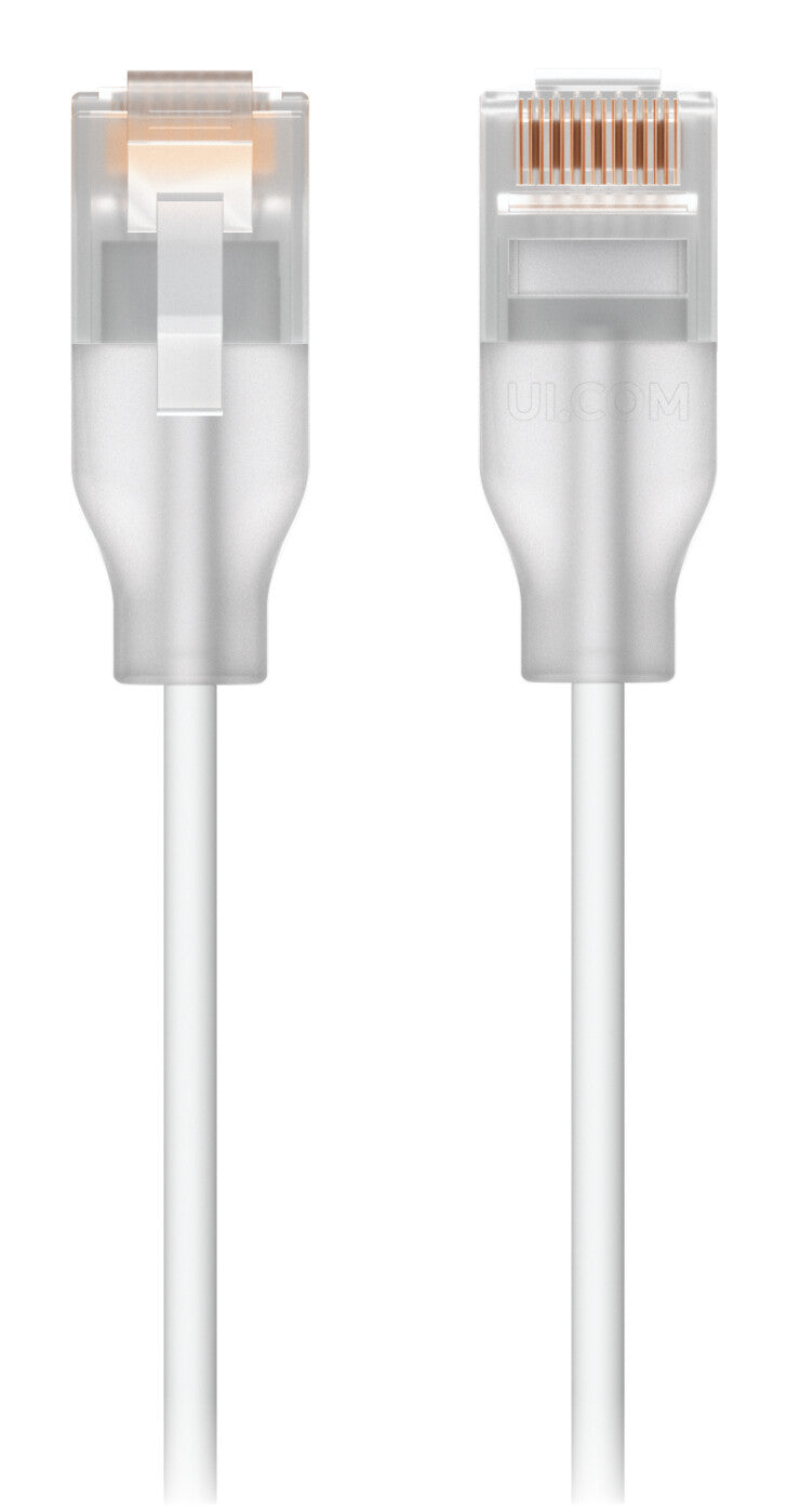Ubiquiti UACC-Cable-Patch-EL-3M-W netværkskabel Gennemsigtig, Hvid Cat6