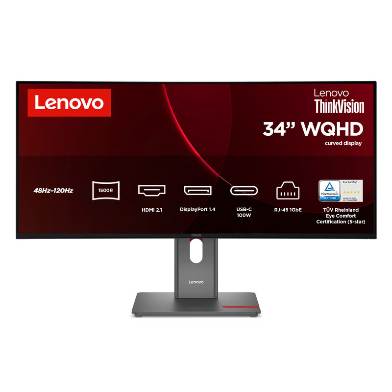 Lenovo ThinkVision T34WD-40 computerskærm 86,4 cm (34") 3440 x 1440 pixel Wide Quad HD LED Sort